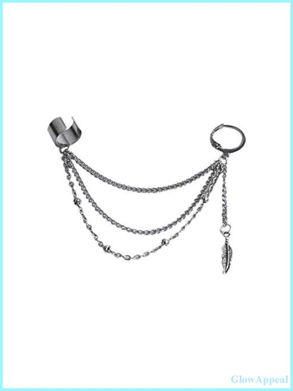 Vintage Stainless Steel Tassel Ear Cuff Chain Earring